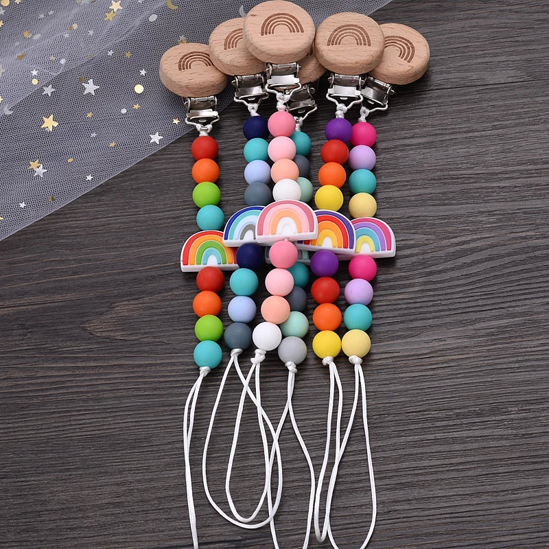 Beech Wooden Baby Pacifier Clip