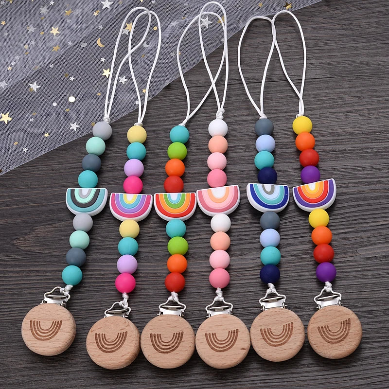 Beech Wooden Baby Pacifier Clip