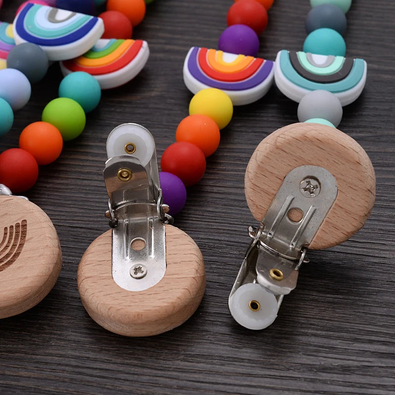 Beech Wooden Baby Pacifier Clip