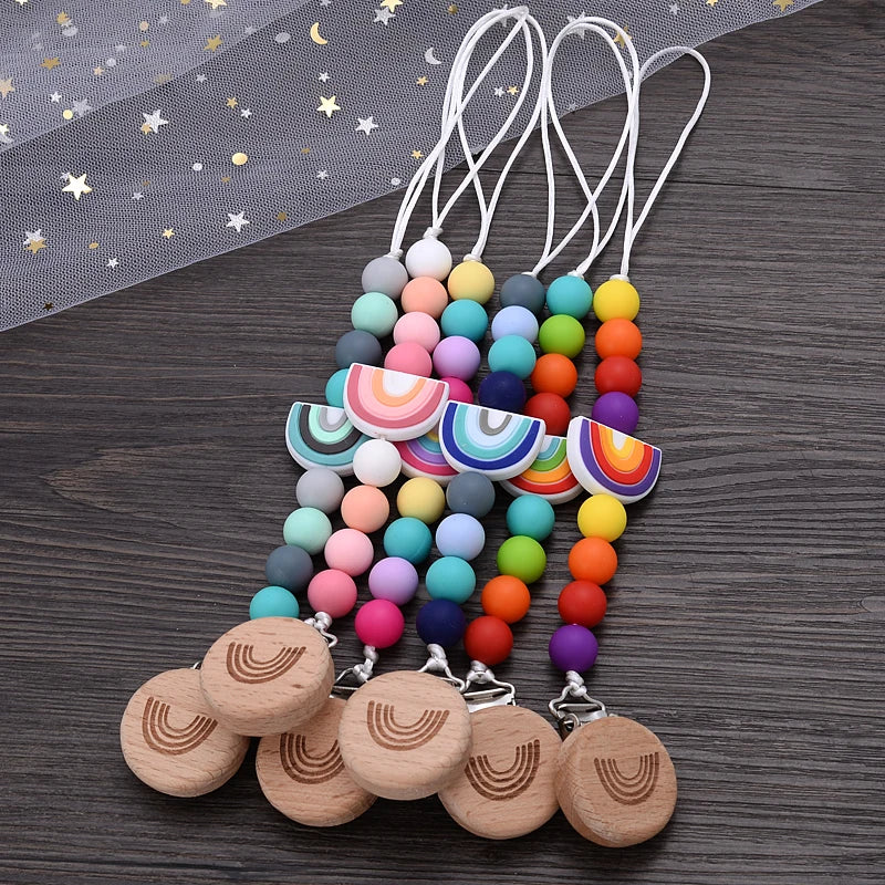 Beech Wooden Baby Pacifier Clip